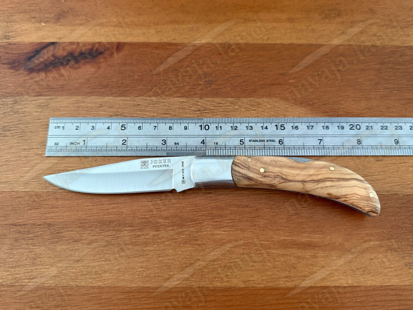 3.74” Joker Pointer Camping Folding Knife (Olive Wood Handle) From Spain