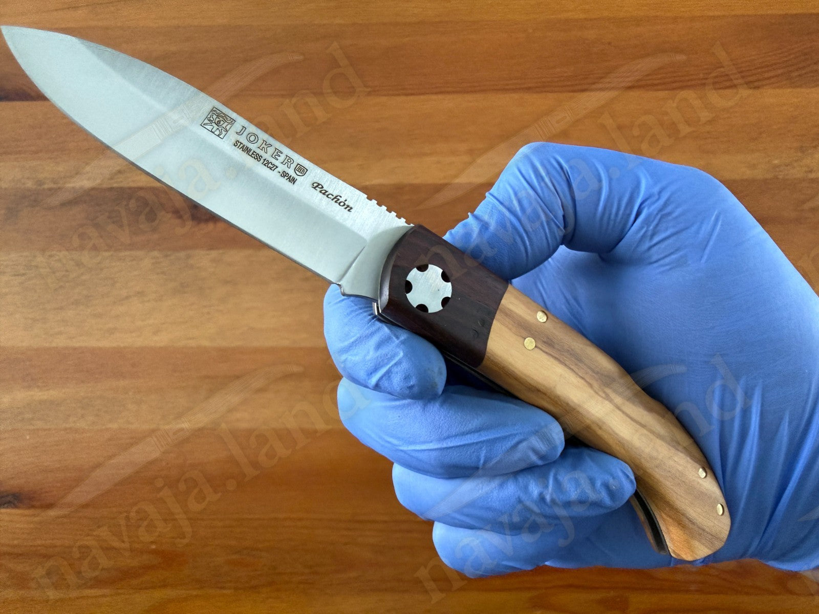 Joker Pachón Pocket Knife Olive Wood & Rosewood Handle Sandvik 12C27 3.14” Blade