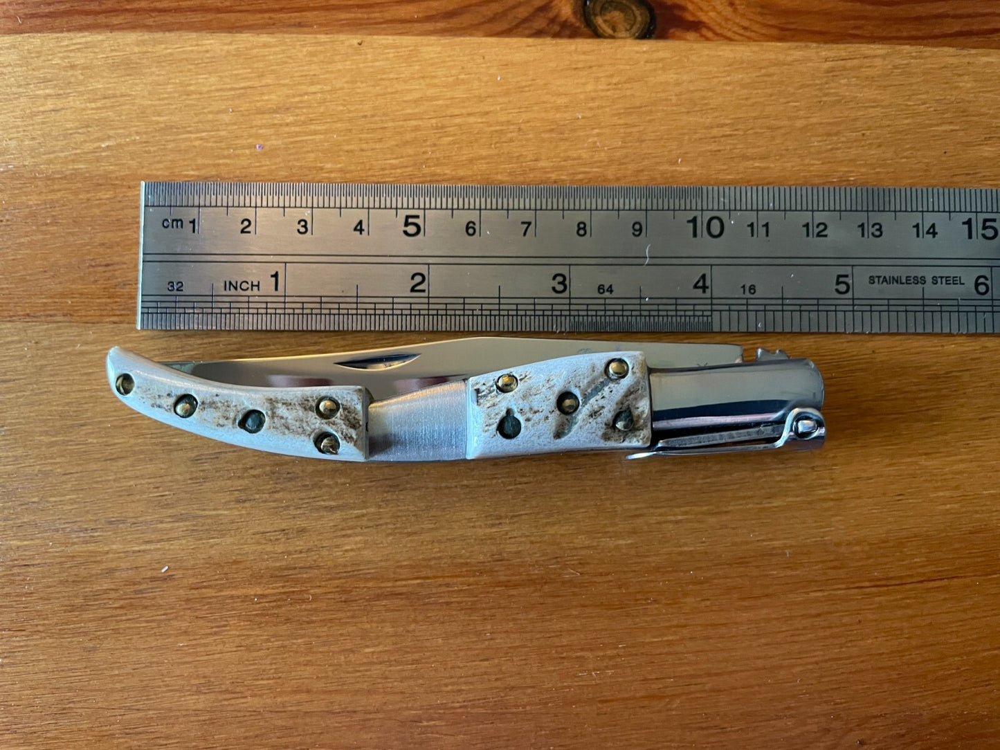 4" Arabian Folding Pocket Knife Deer Antler Scales Handmade in Spain