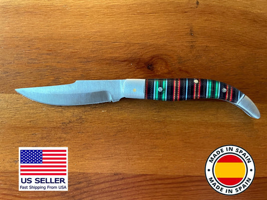 3.14" Manchegan Spanish Navaja Piston Pocket Knife Plastic Scales - USA Seller