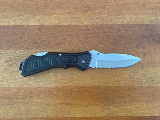 3.5" Blade Frost Cutlery Black Buckshot Tactical Folding Knife mfg 18-285B