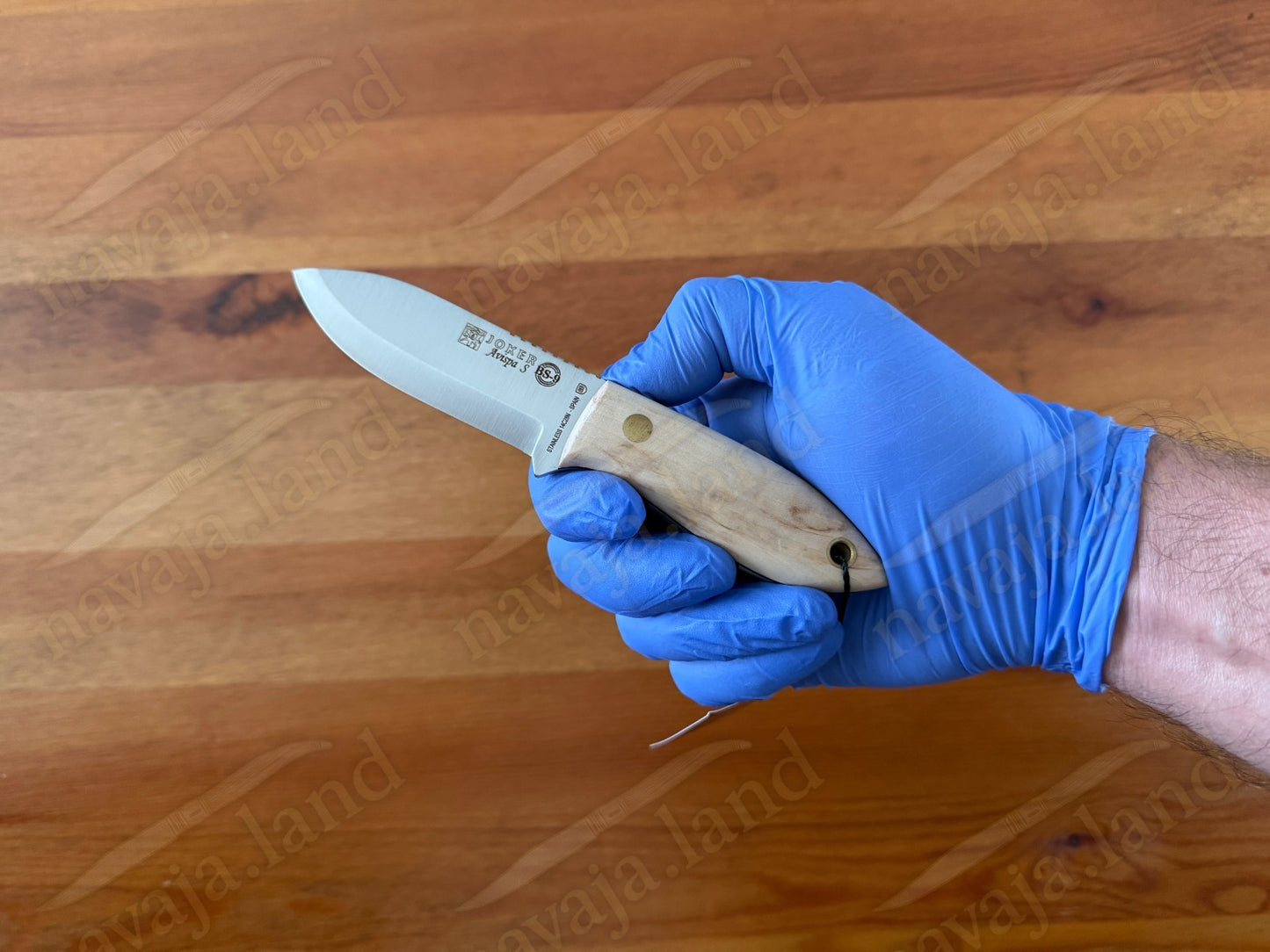 Joker Avispa S Bushcraft Knife – 3.15” Sandvik 14C28N Blade - Curly Birch Handle