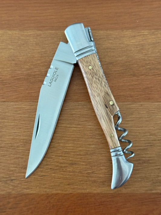 4” Stainless Steel Blade Navaja Laguiole Inox Pocket Knife Olive Wood Scales EDC