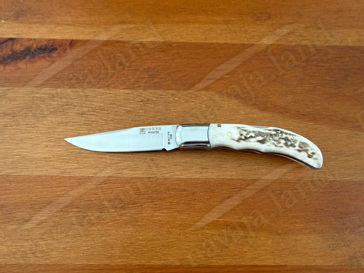 3” Joker Pointer Camping Folding Knife (Deer Antler Handle) Handmade in Spain