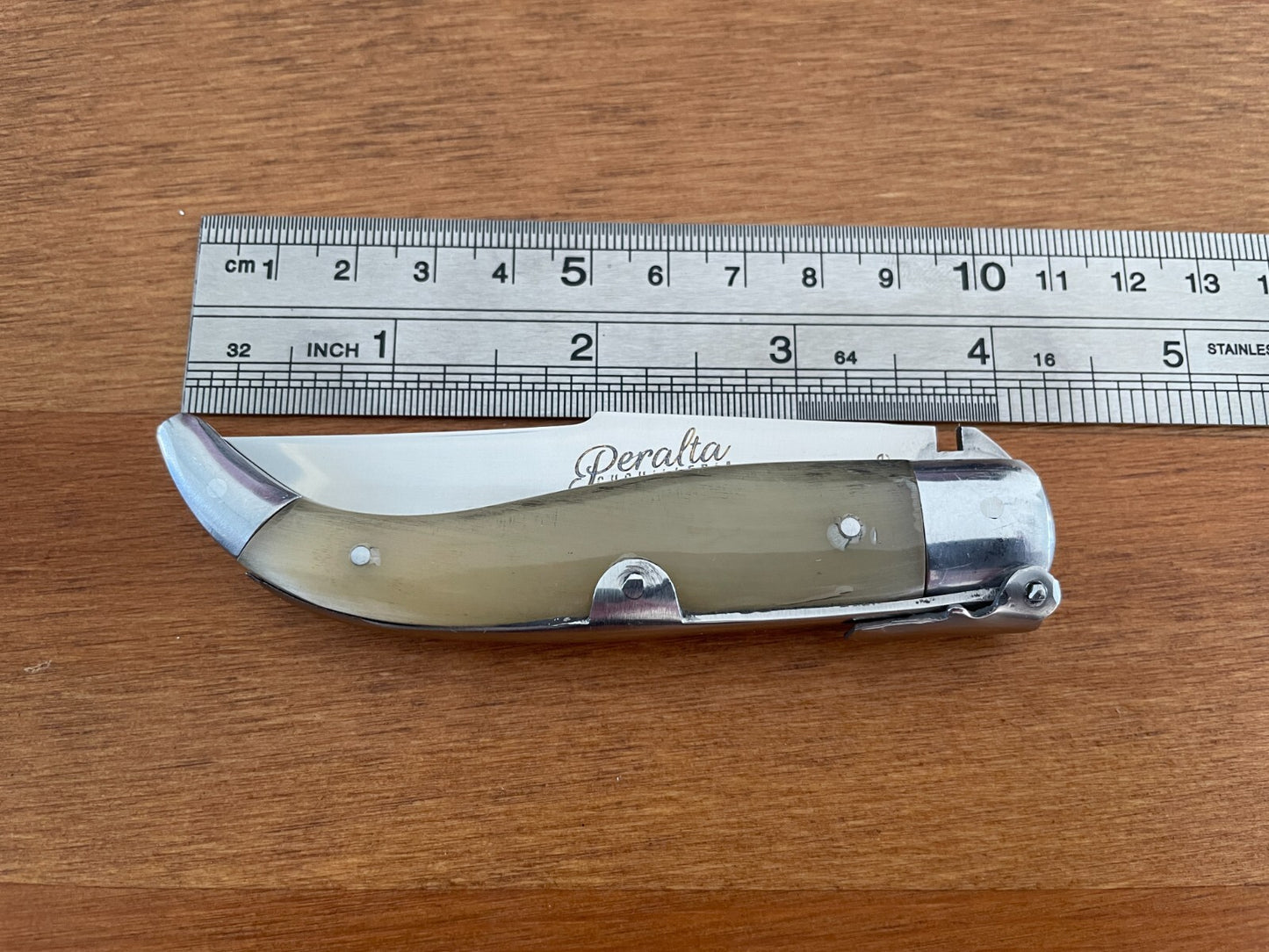 3.3” Spanish Navaja Teja Pocket Knife Bull Horn Handcrafted - USA Seller