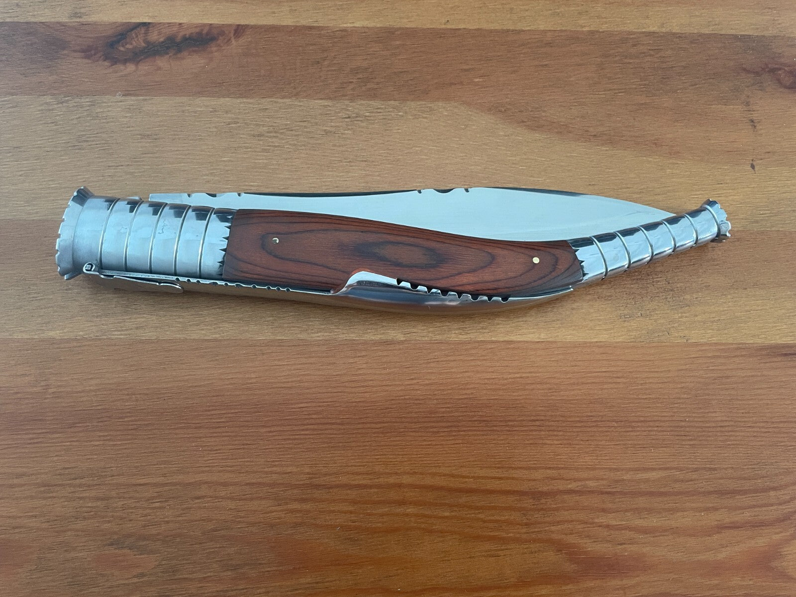 9 in. Estilete Spanish Navaja Folding Knife Red Stamina Wood Handle from Spain