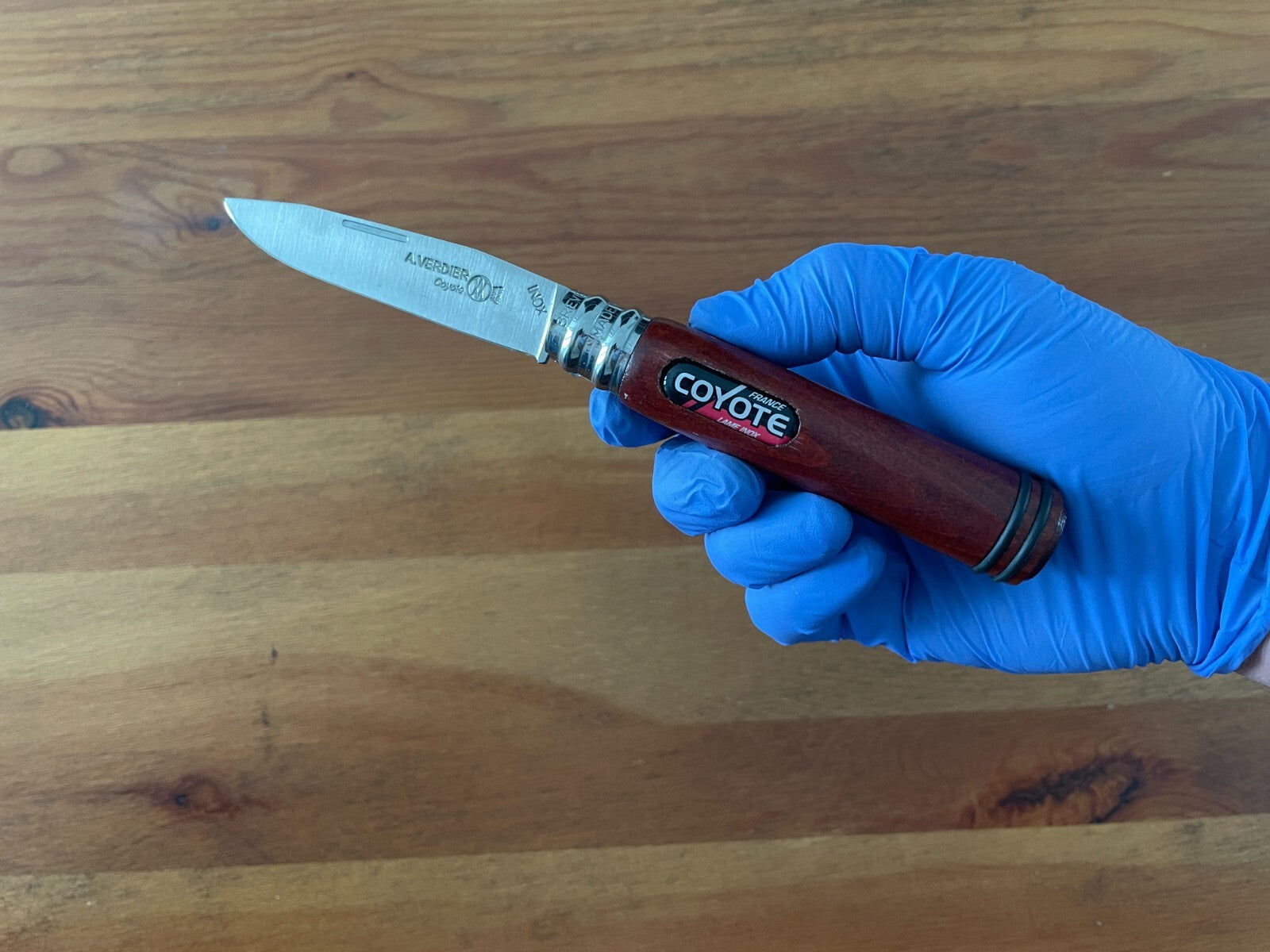 3.14" Andre Verdier Navaja Coyote Mahogany Handle Corkscrew From France