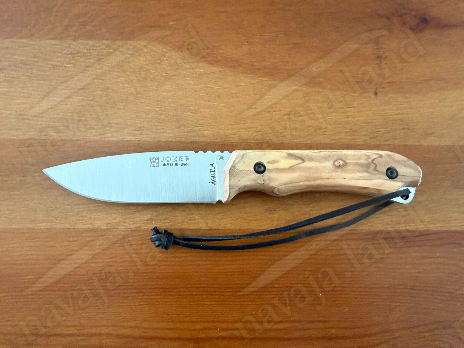 Joker Aguila Bushcraft Knife 4.13” MOVA Blade Olive Wood Handle | Leather Sheath