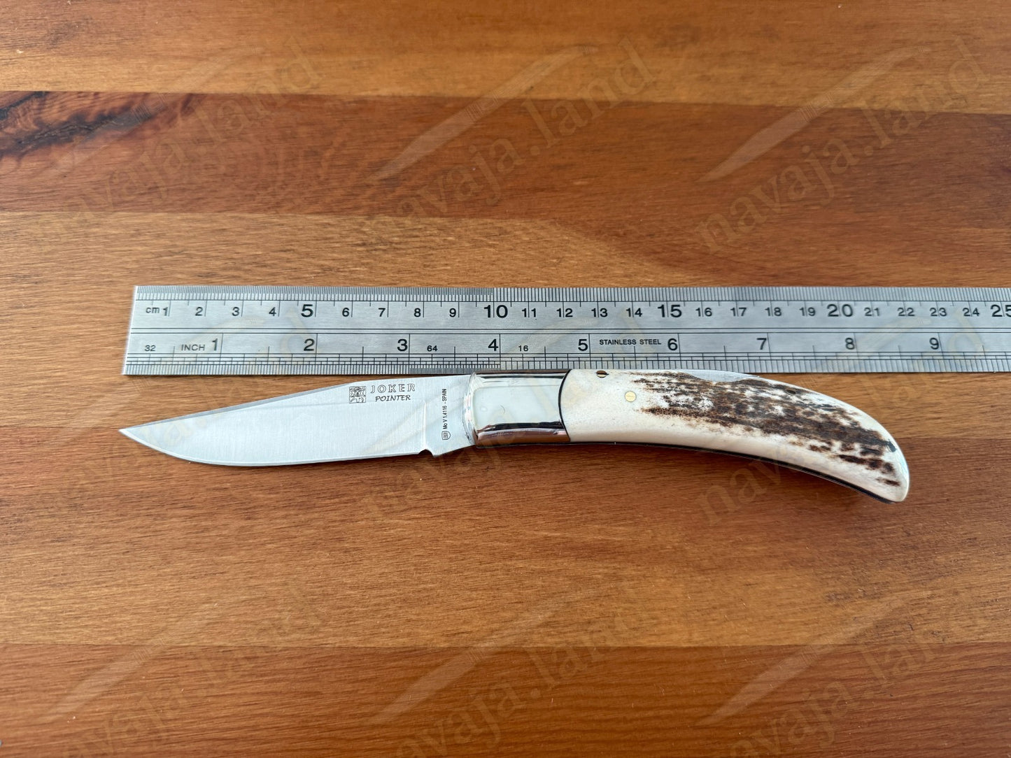 3.54” Joker Pointer Camping Folding Knife (Deer Antler Handle) Handmade in Spain
