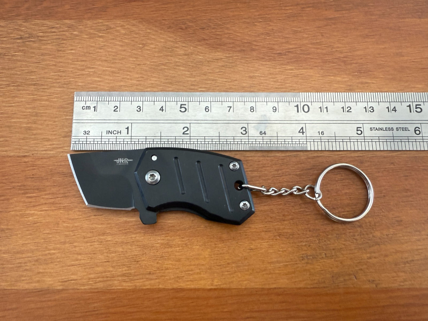 Keychain Mini Folding Knife 1.2" Stainless Steel Black Tanto Blade Liner Lock