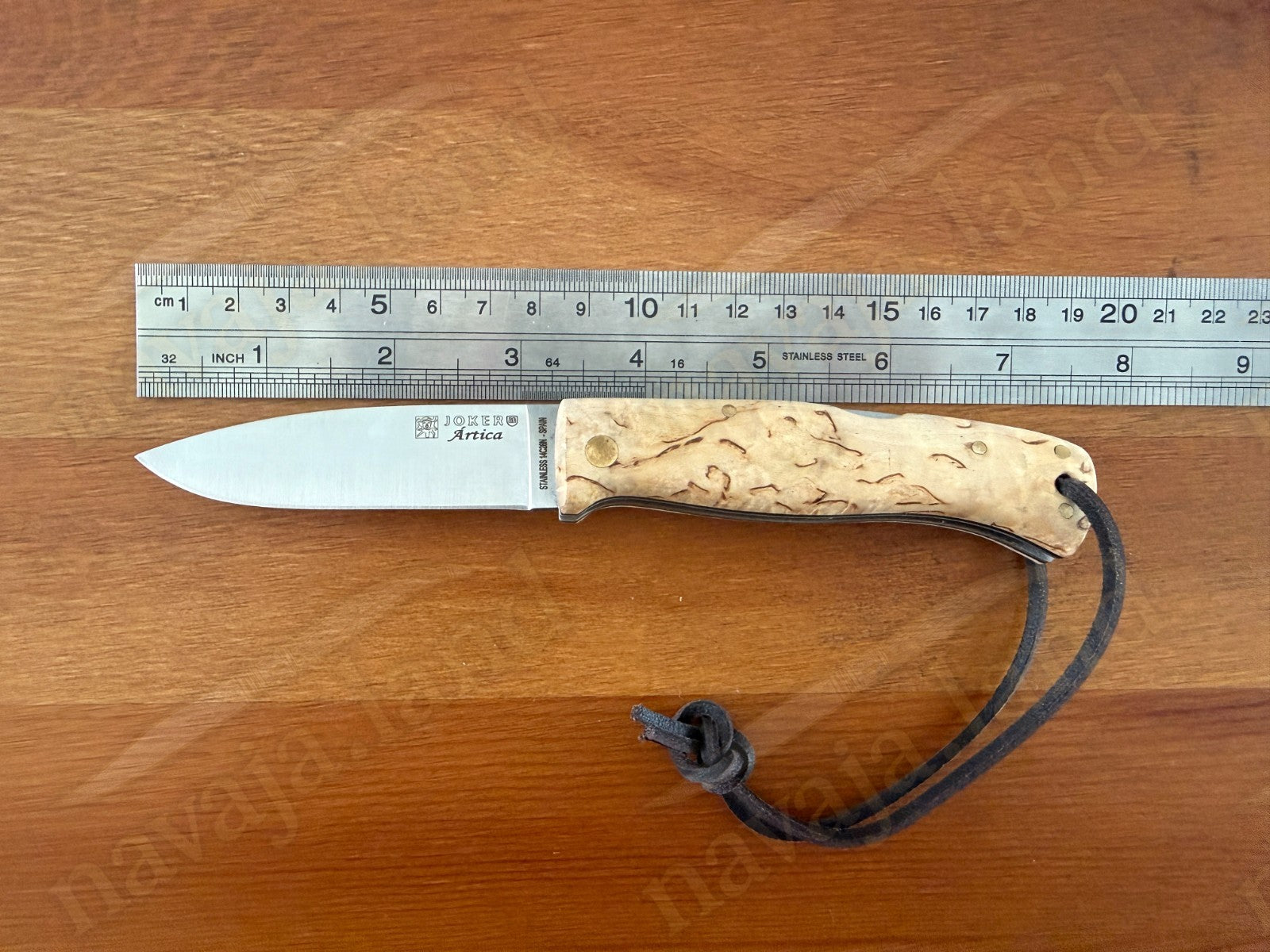 3.15” Joker Artica Bushcraft Folding Knife (Curly Birch Handle) Handmade Spain