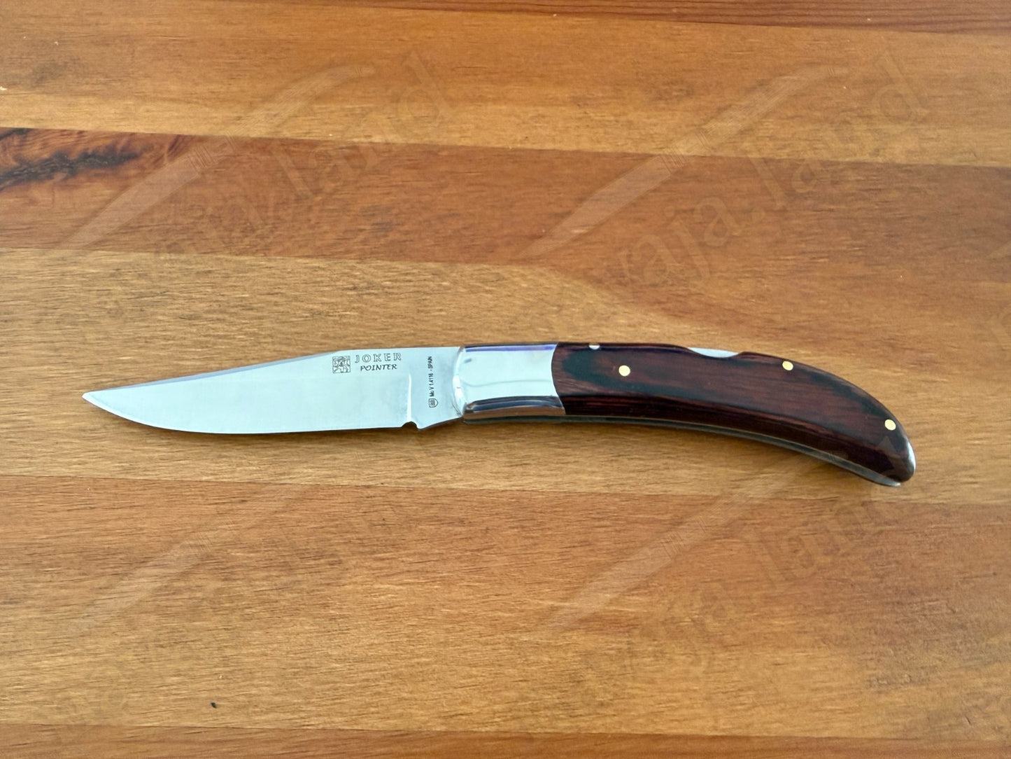 3.54” Joker Pointer Camping Folding Knife (Red Wood Handle) Handmade in Spain
