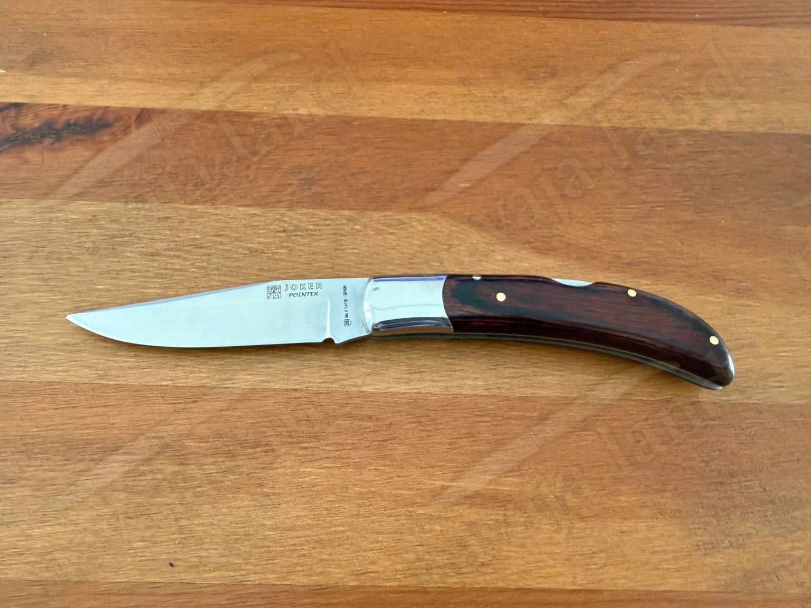 3.54” Joker Pointer Camping Folding Knife (Red Wood Handle) Handmade in Spain