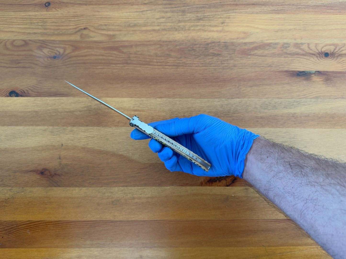 4.3" Arabian Style Spanish Navaja with Ratchet Pocket Knife Maple Wood Handle