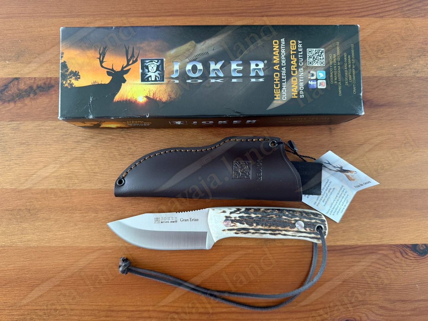 Joker Gran Erizo Bushcraft Knife – 3.74” MOVA Blade Stag Antler Handle | Sheath