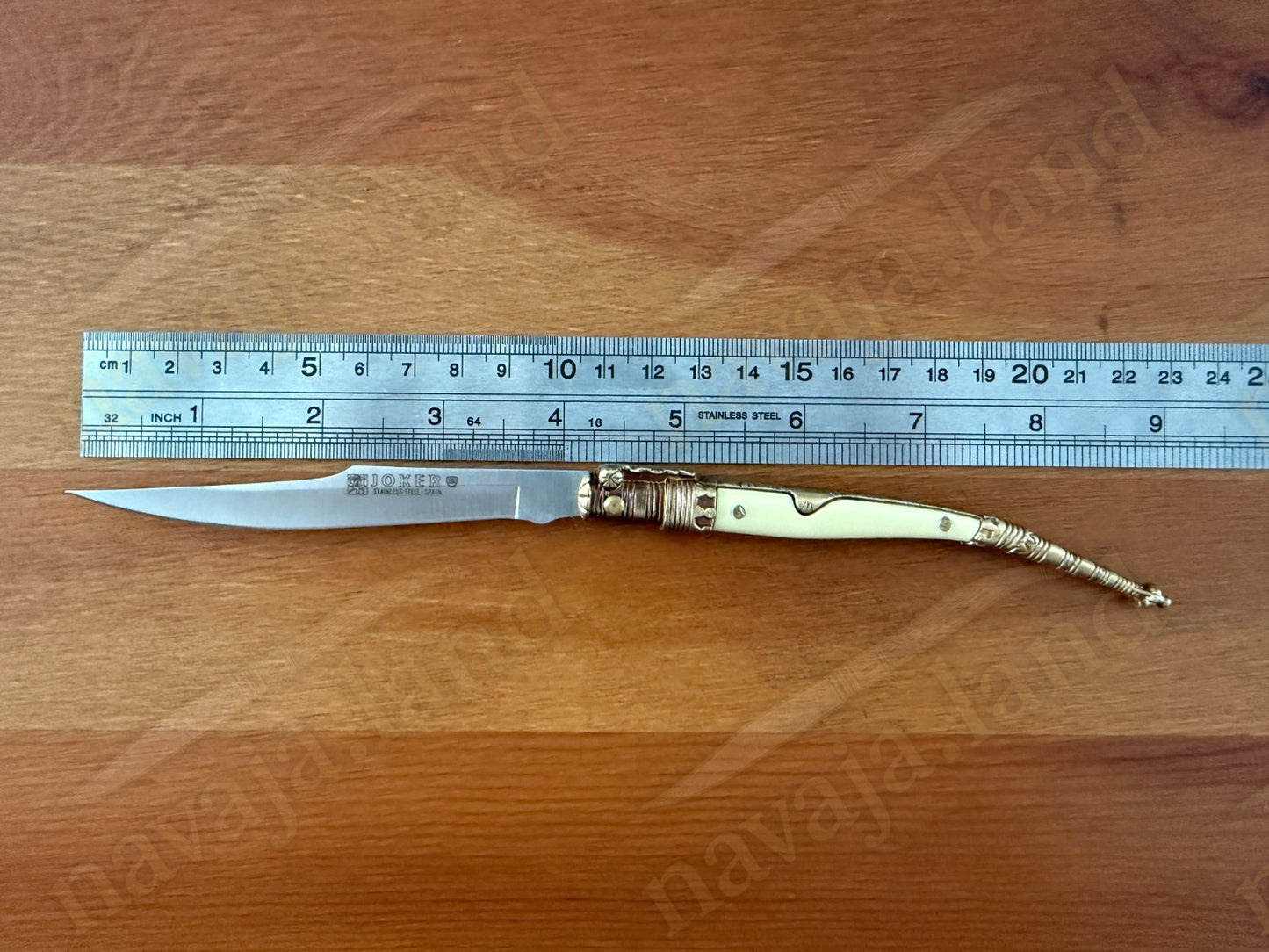 4.1” Joker Navaja Stiletto Knife Zamak Handle Handmade Slipjoint Albacete, Spain