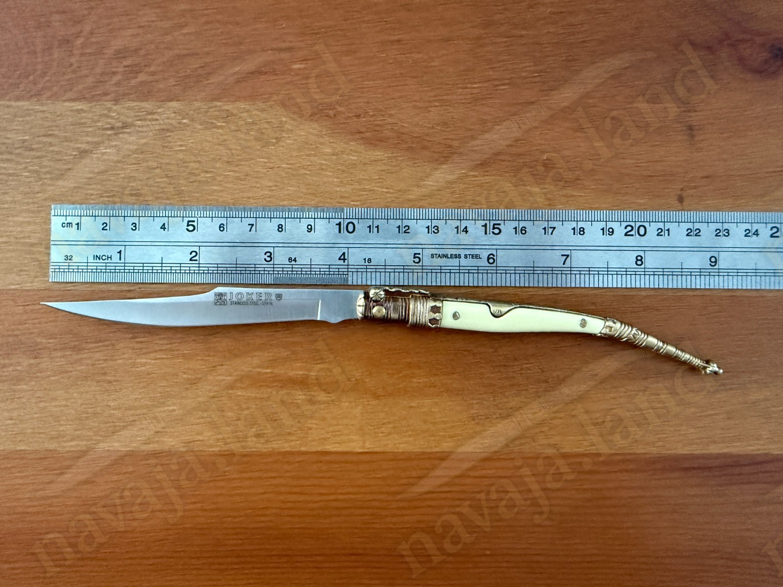 4.1” Joker Navaja Stiletto Knife Zamak Handle Handmade Slipjoint Albacete, Spain