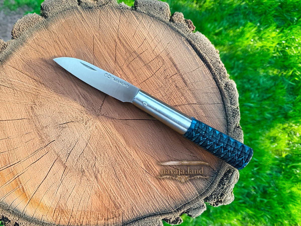 2.75" CQ Taramundi Pocket Knife Green Ash Wood Handle Liner Lock Made in Spain