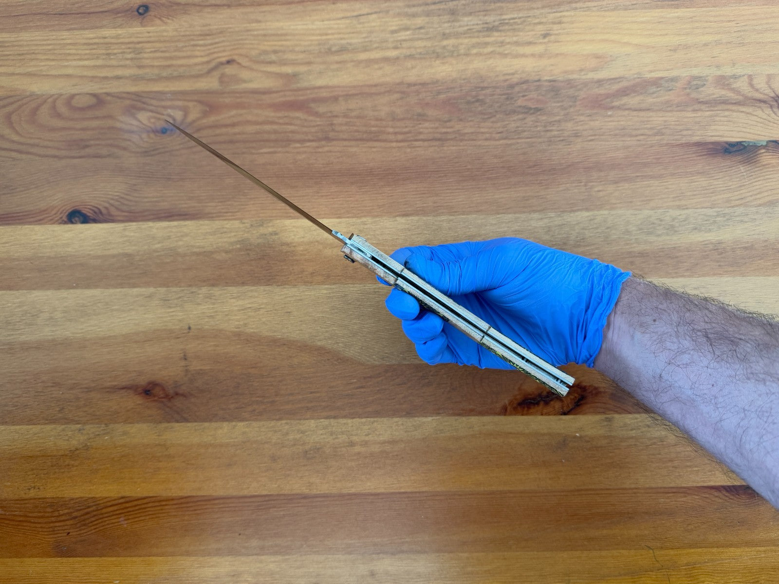 5" Arabian Style Navaja with Ratchet Pocket Knife Maple Wood Handle From Spain