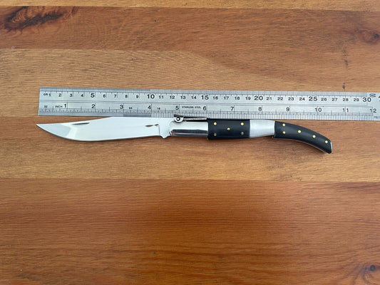 4.5" Arabian Style Navaja Folding Pocket Black Stamina Wood Scales From Spain