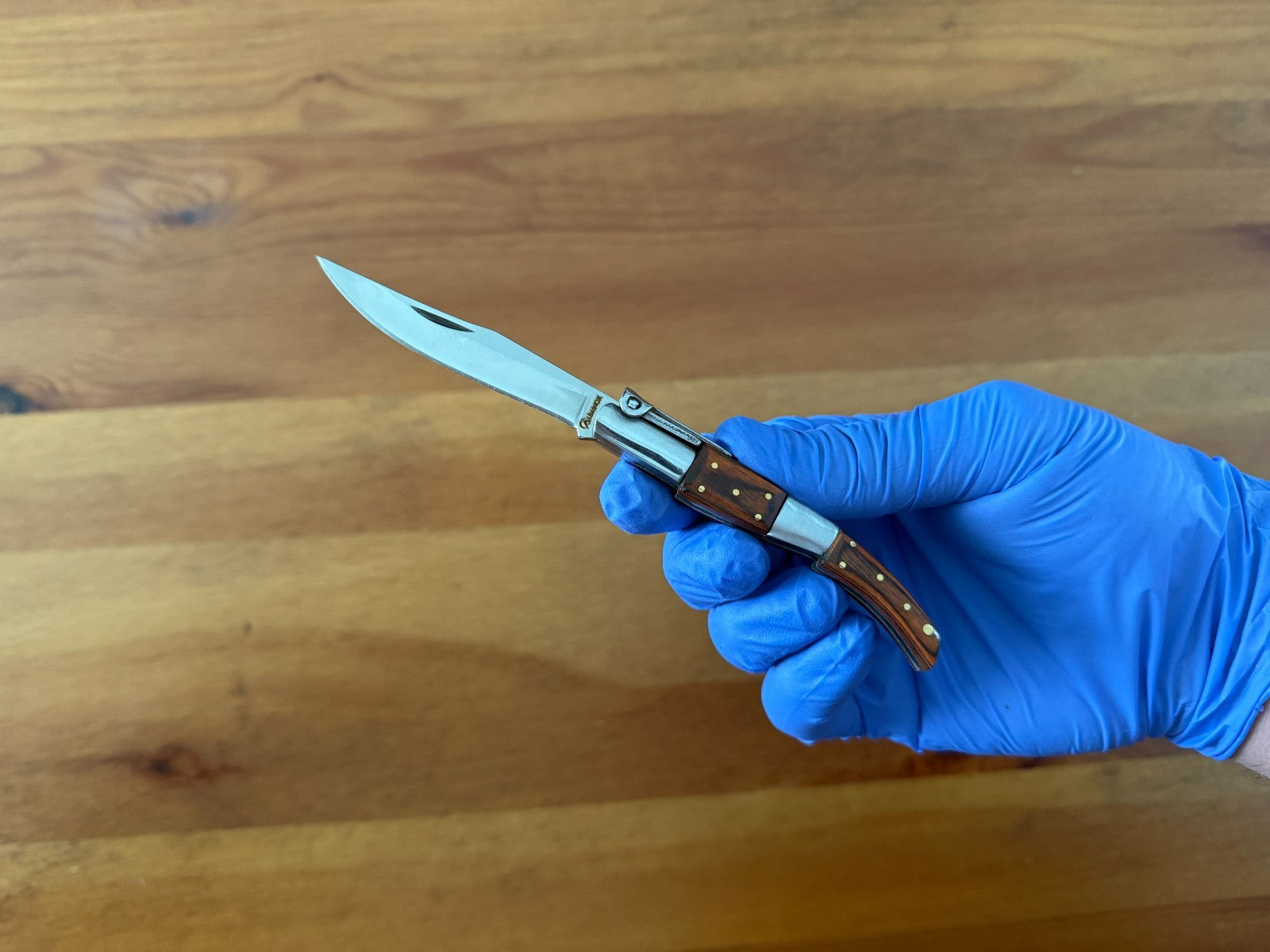 2.6” Arabian Style Navaja Folding Pocket Knife Red Stamina Wood and Steel Handle