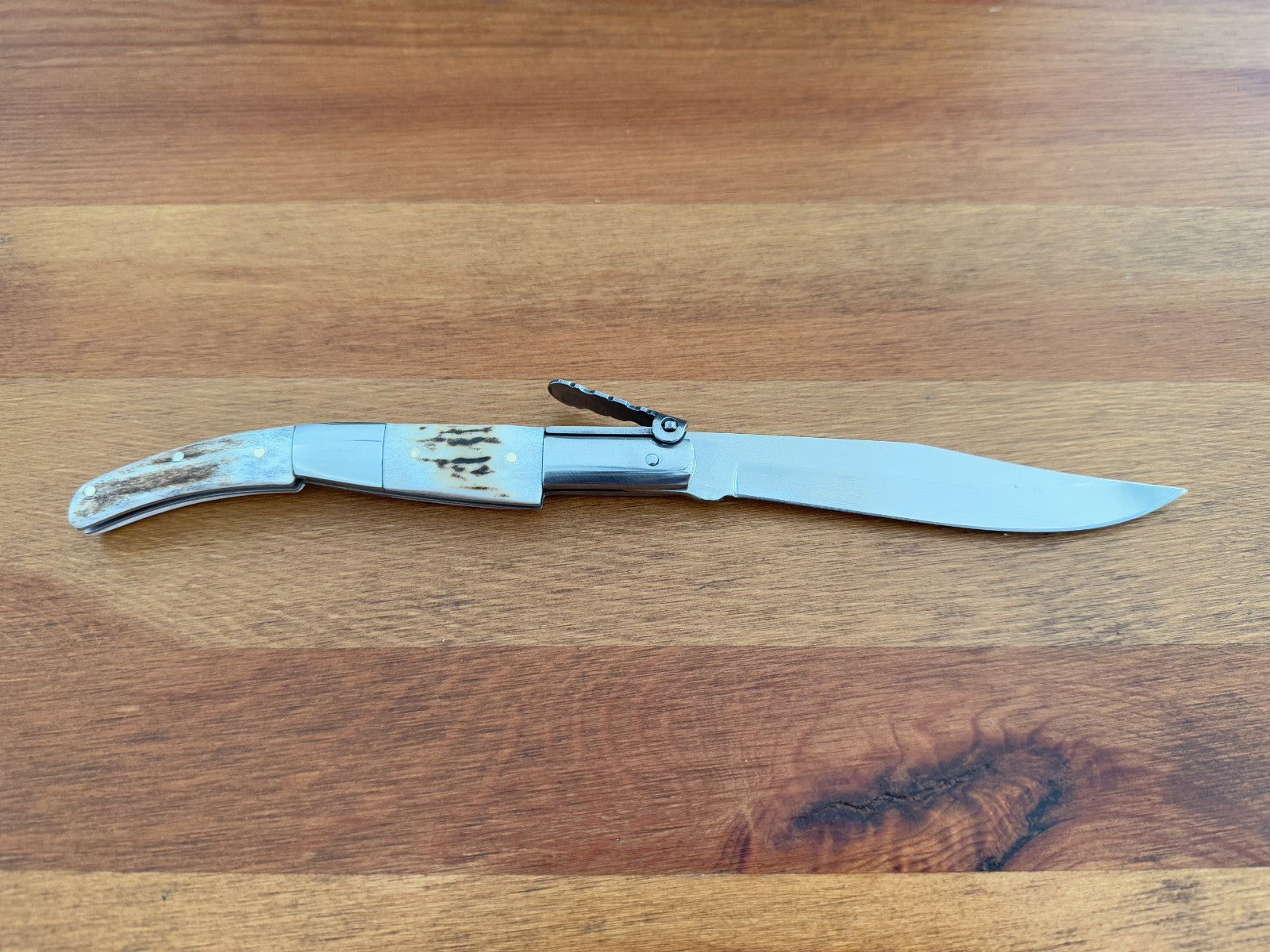 4.3" 420 Steel Arabian Style Spanish Navaja Ratchet Pocket Knife Staghorn Scales