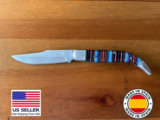 3.14" Manchegan Spanish Navaja Piston Pocket Knife Plastic Scales - USA Seller