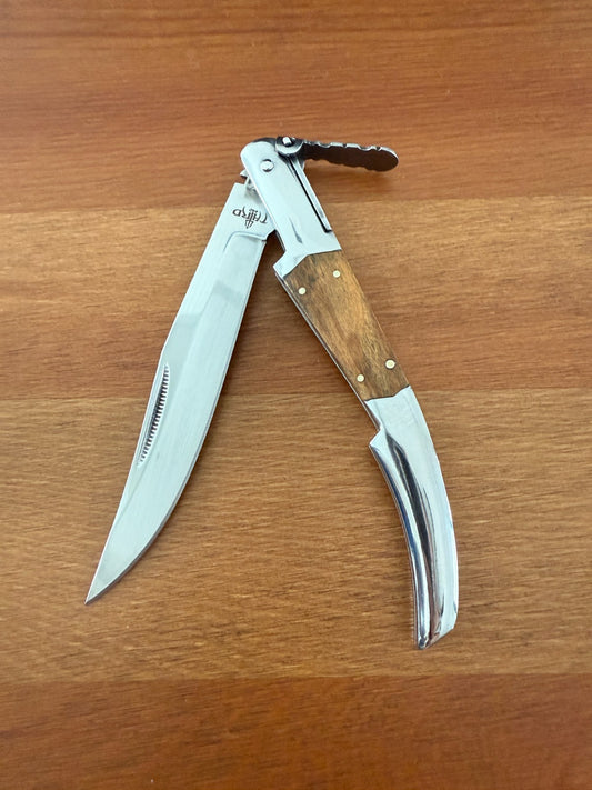 4.3" Arabian Style Navaja with Ratchet Pocket Knife Olive Wood Scales From Spain