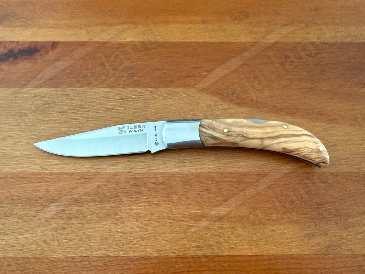 3.74” Joker Pointer Camping Folding Knife (Olive Wood Handle) From Spain