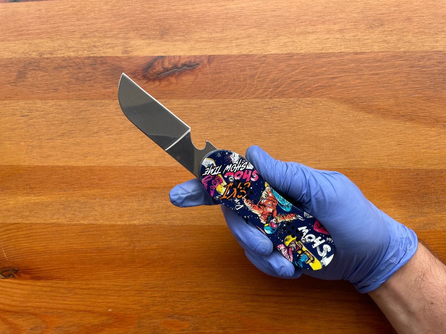 3.14 in. Navaja Snowboard Board Pocket Knife Bottle Opener Liner Lock From Spain