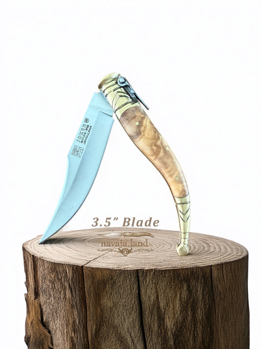 3.5” Classic Spanish Navaja Sevillana Knife Olive Wood Handle Handmade in Spain
