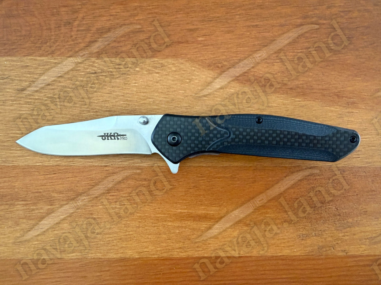 Folding Knife Carbon Fiber & G10 Handle - D2 Steel - 3.3" Reverse Tanto Blade
