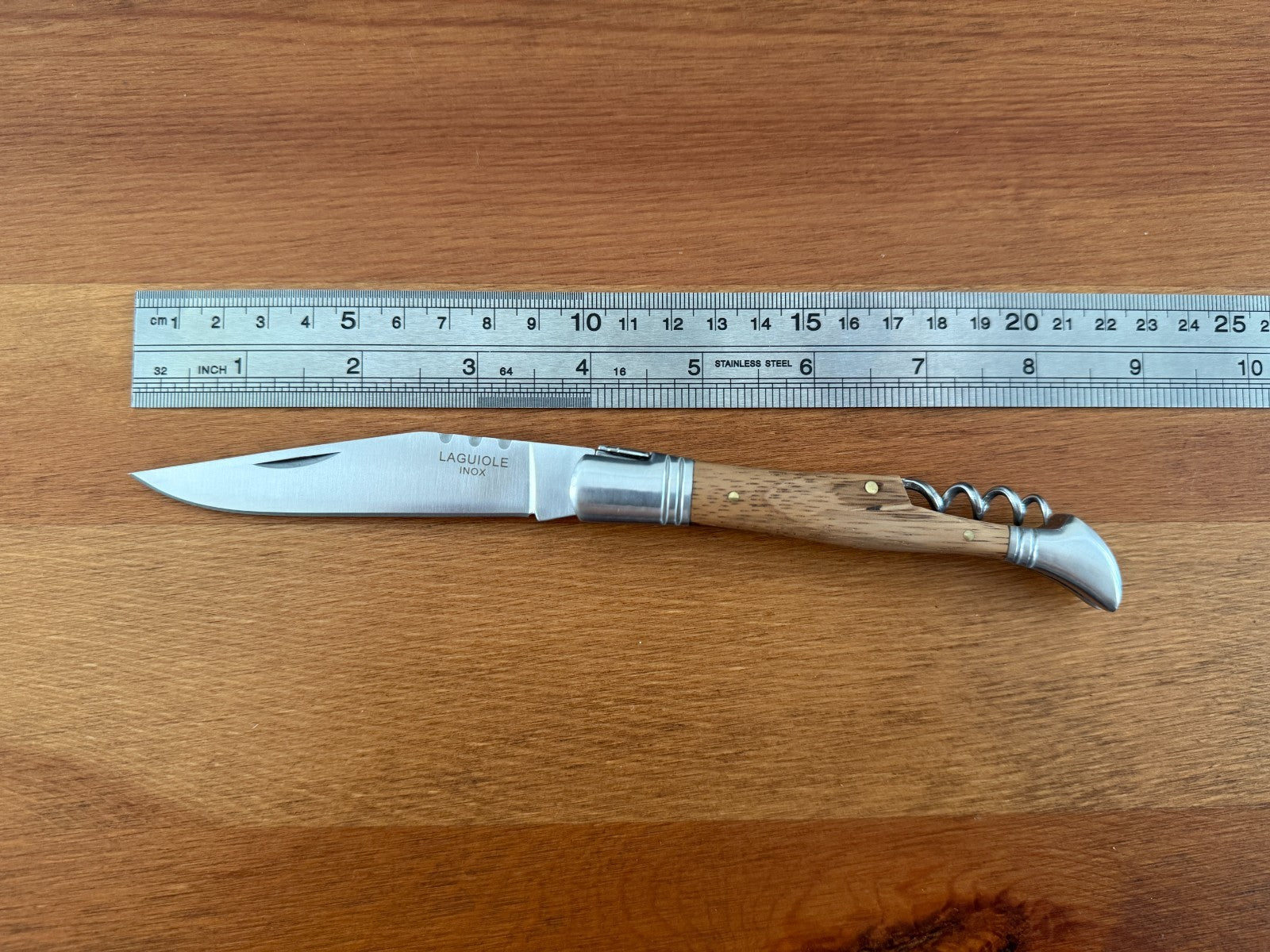 4” Stainless Steel Blade Navaja Laguiole Inox Pocket Knife Olive Wood Scales EDC