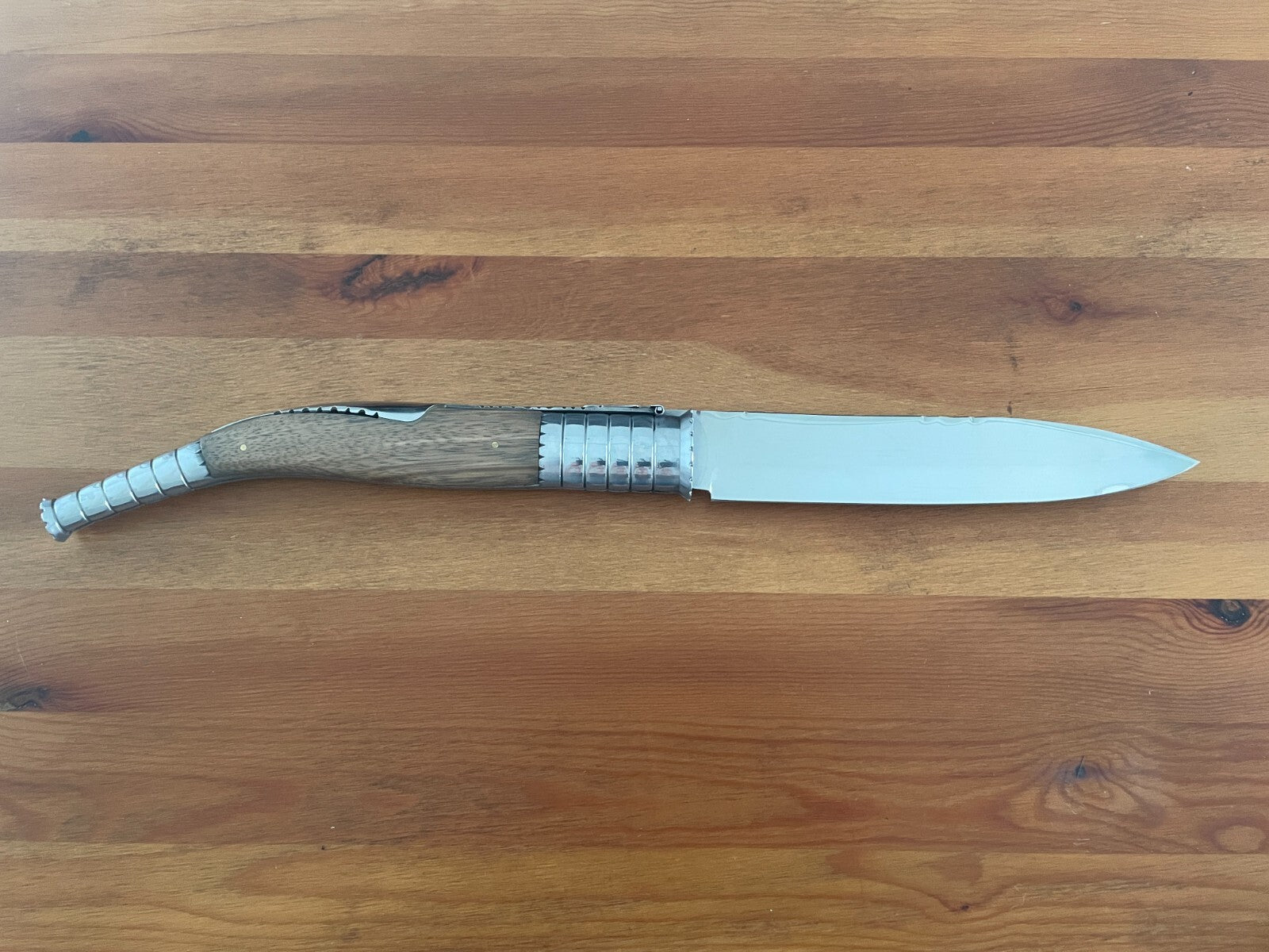 9 in. Estilete Spanish Navaja Folding Knife Zebra Wood Handle from Spain