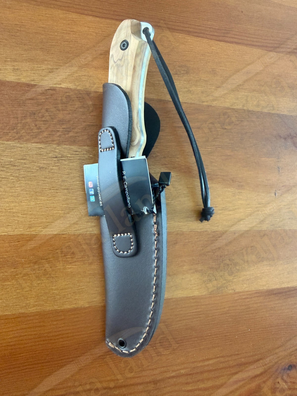 Joker Aguila Bushcraft Knife 4.13” MOVA Blade Olive Wood Handle | Leather Sheath