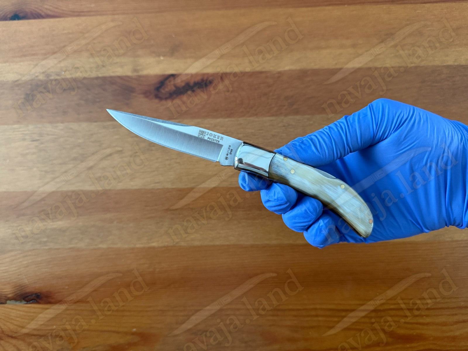 3.14” Joker Pointer Camping Folding Knife (Bullhorn Scales) Handmade in Spain