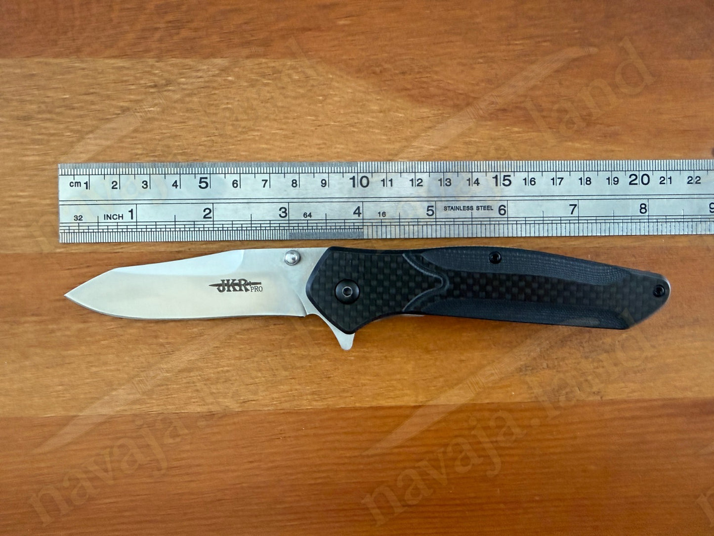 Folding Knife Carbon Fiber & G10 Handle - D2 Steel - 3.3" Reverse Tanto Blade