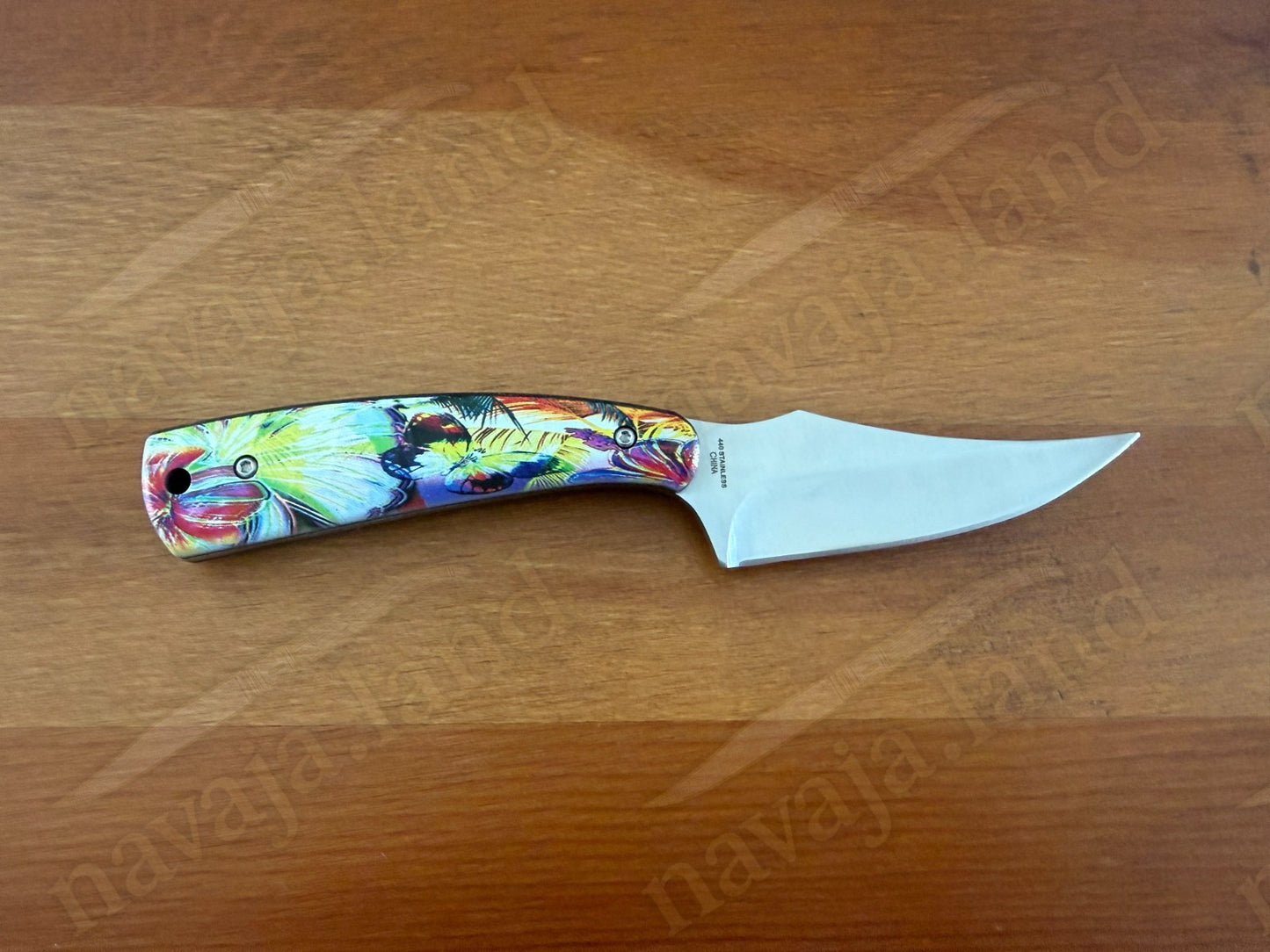 Snake Eye Tactical Fixed Blade Hunting Knife Full Tang w/ Sheath Colorful Handle