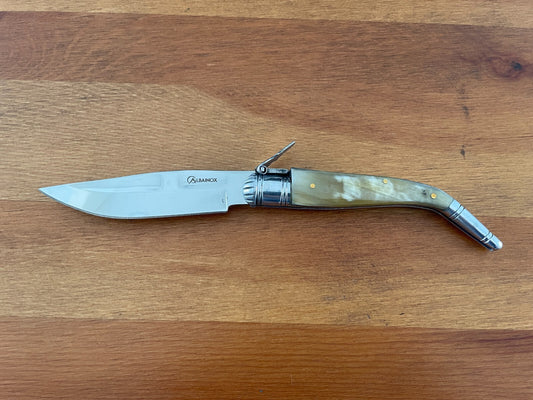 3.8" Spanish Navaja Sevillana Pocket Bullhorn Scales Unique *No ratchet*