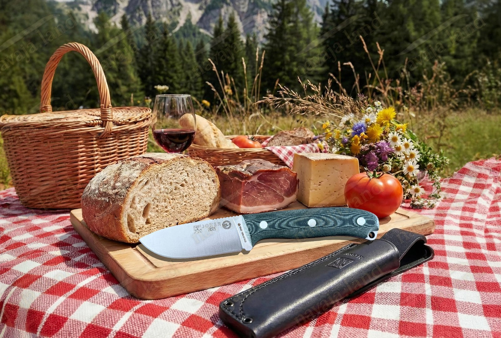 Joker Ursus Survival Knife Böhler N695 Green Canvas Micarta Full Tang From Spain