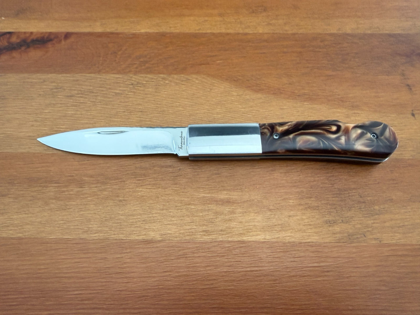 4" 8Cr14MoV Steel Tramuntana Folding Knife Mirror-Polished Bolsters From Spain