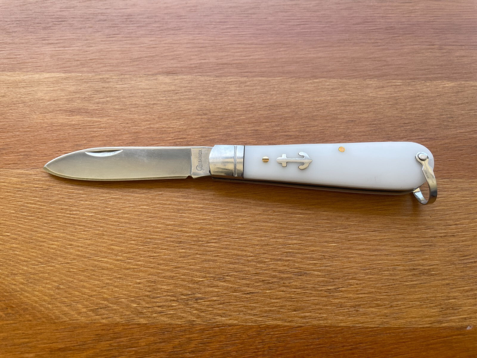 3" Pocket Knife Needle Point White ABS Handle Sailor / Marinera Navaja Spain