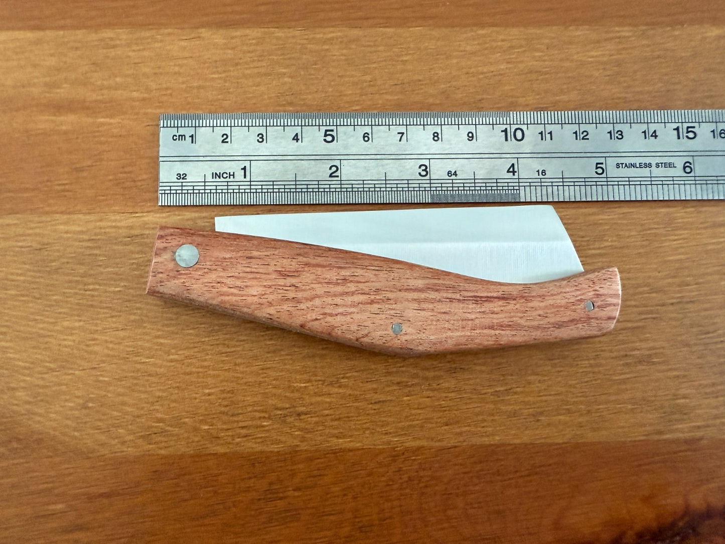 3.8" Pallés Carbon Steel Cut Tip Navaja Pocket Knife Wood Handle From Spain