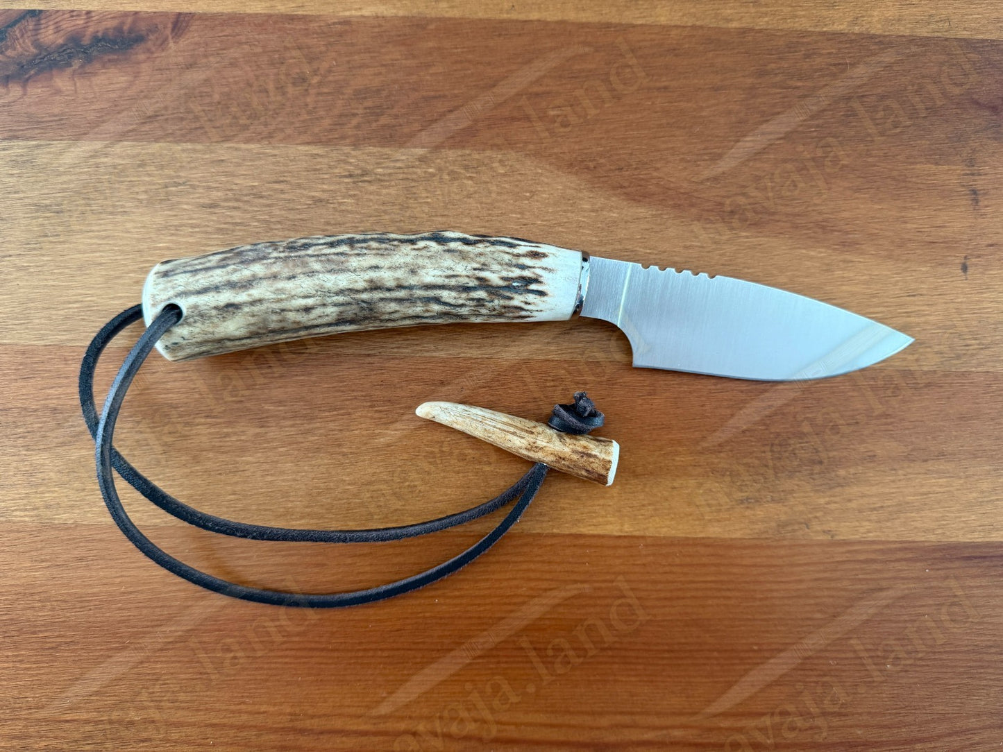 Joker Flecha Hunting Knife 4” MOVA Blade | Deer Horn Handle | Leather Sheath