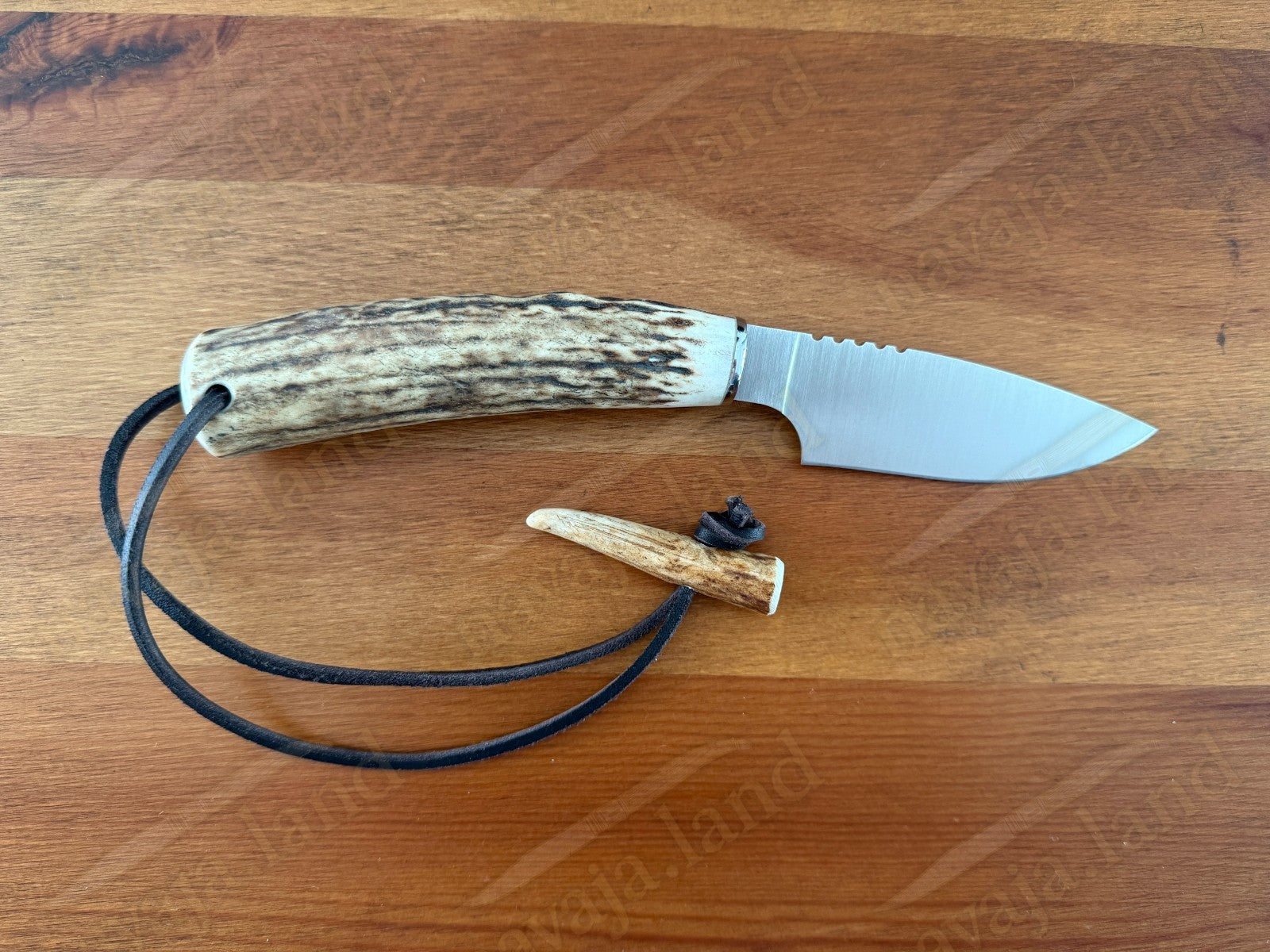 Joker Flecha Hunting Knife 4” MOVA Blade | Deer Horn Handle | Leather Sheath