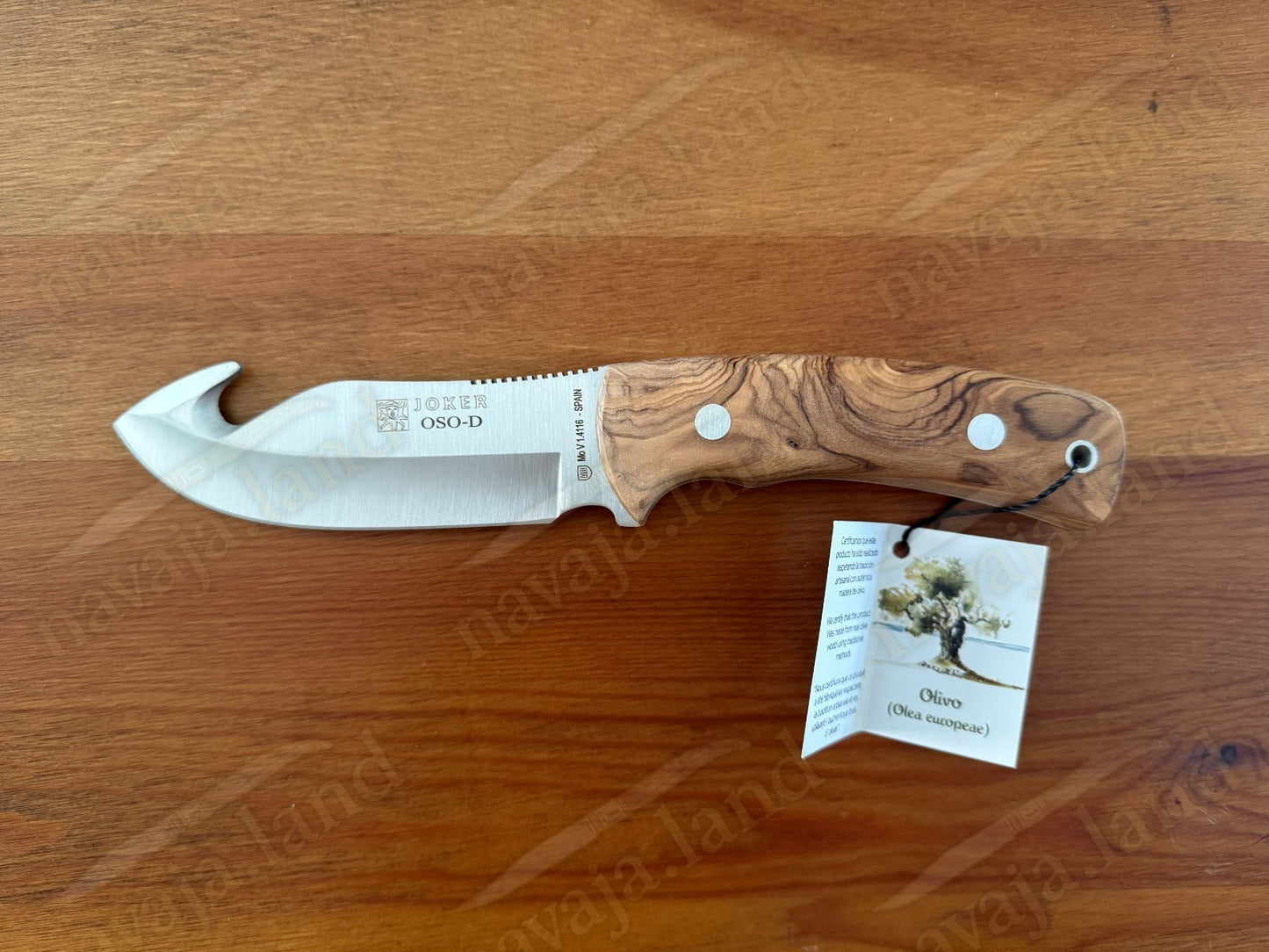 Joker OSO-D Skinning Knife 4.72” MOVA Blade | Olive Wood Handle | Made in Spain