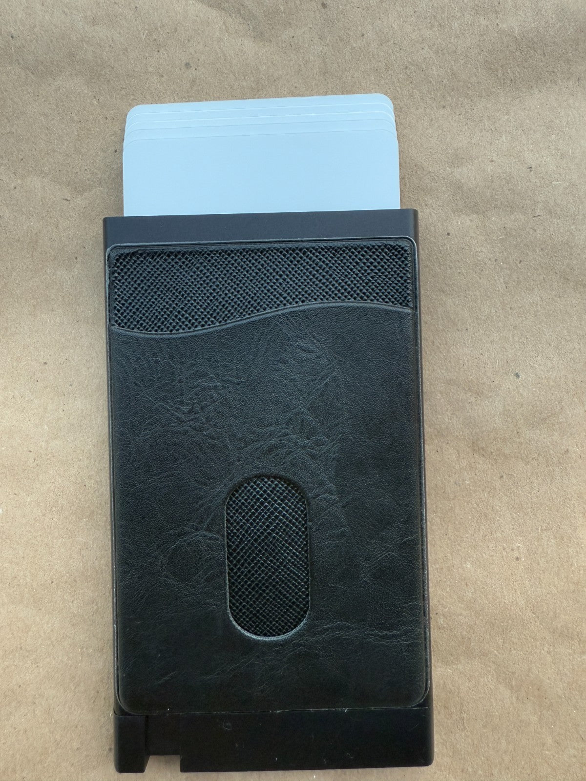 The Grinch Pop Up Wallet Black Leather Credit Card Holder and Cash Aluminum