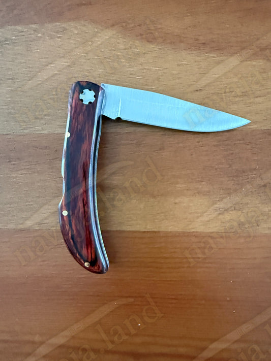 3.15” Joker Pointer Camping Folding Knife (Red Wood Handle) Handmade in Spain