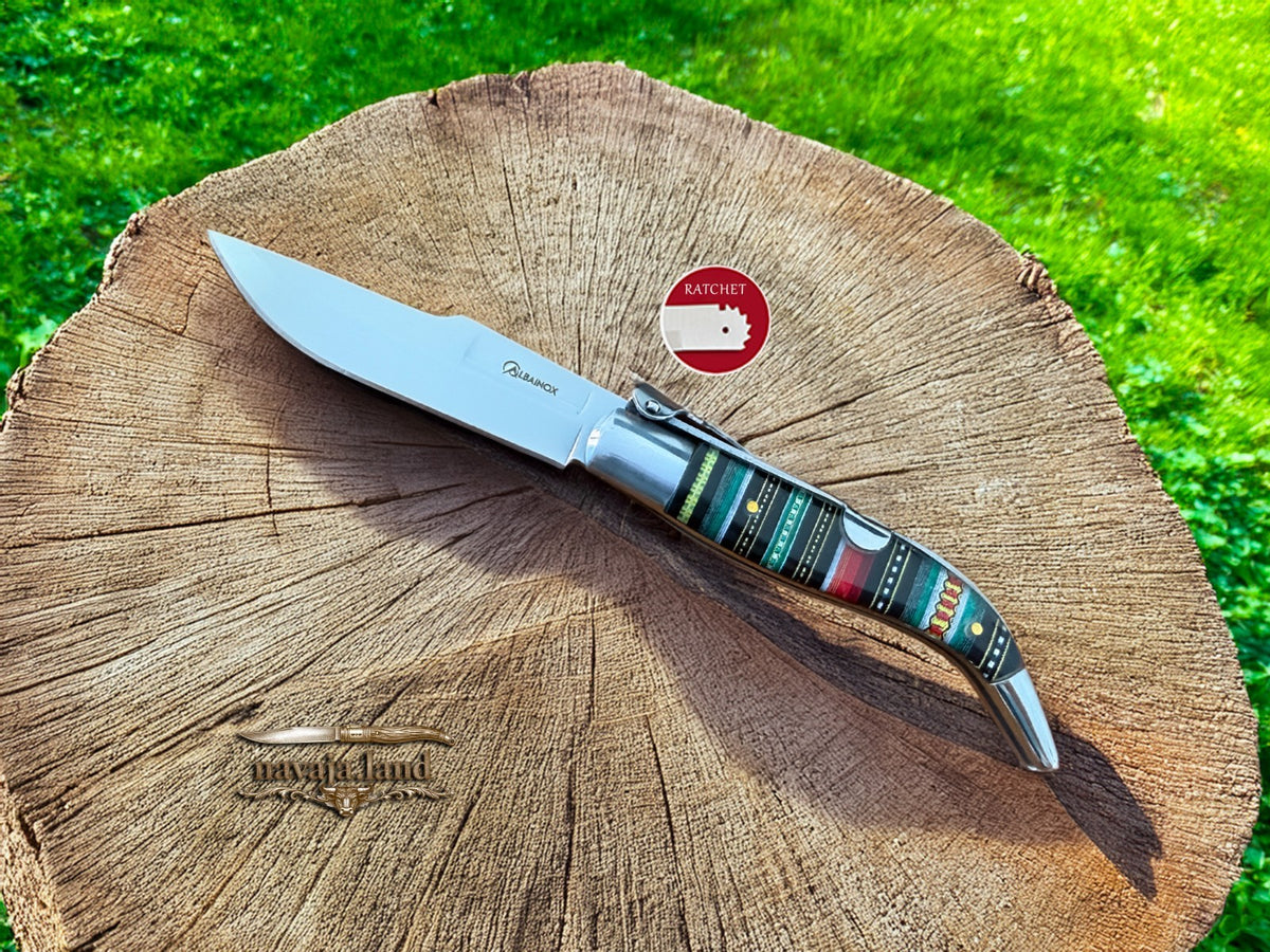 3.2” Spanish Classic Navaja Teja Albacete Style Pocket Knife with RATCHET