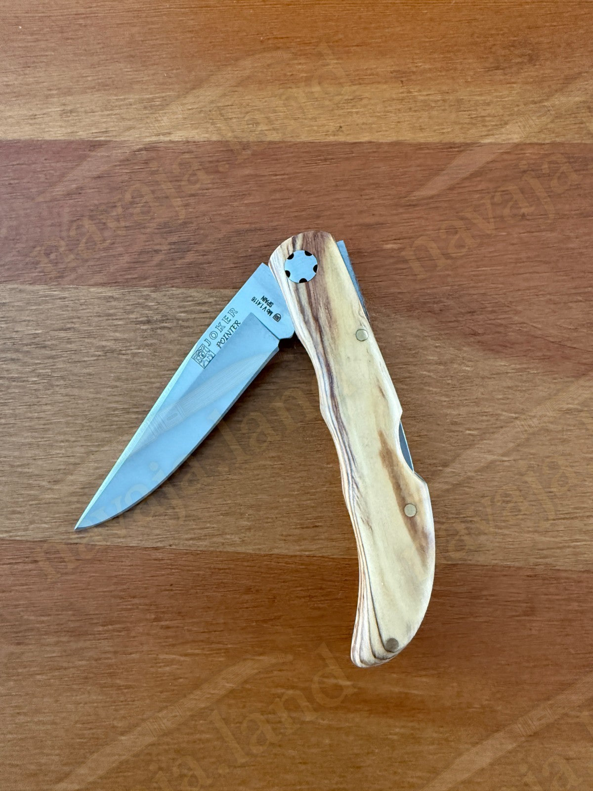 3.15” Joker Pointer Camping Folding Knife (Olive Wood Handle) Handmade in Spain